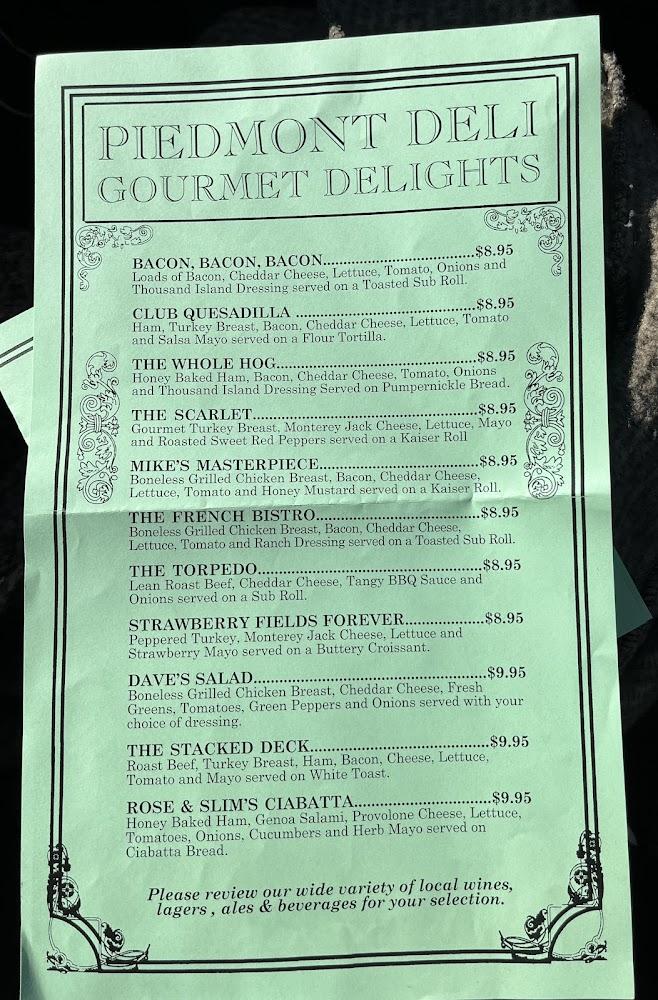 Piedmont Deli Menu image 3